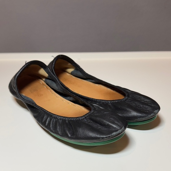 Tieks Black Flats with Green Soles - Picture 2 of 5